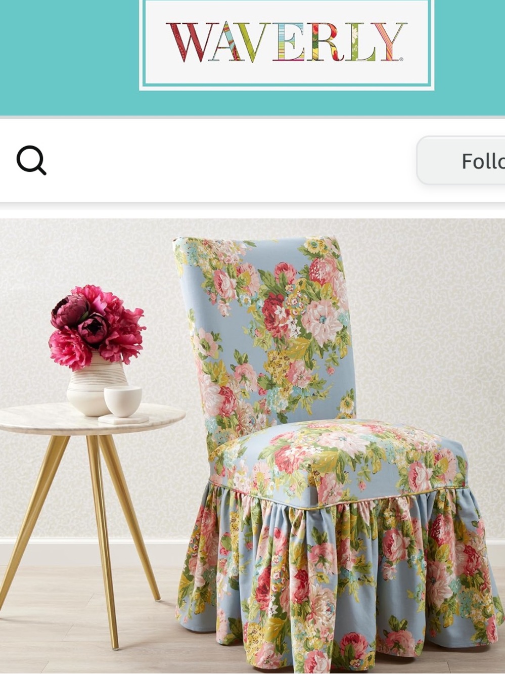 Waverly Juliet floral chair slipcover